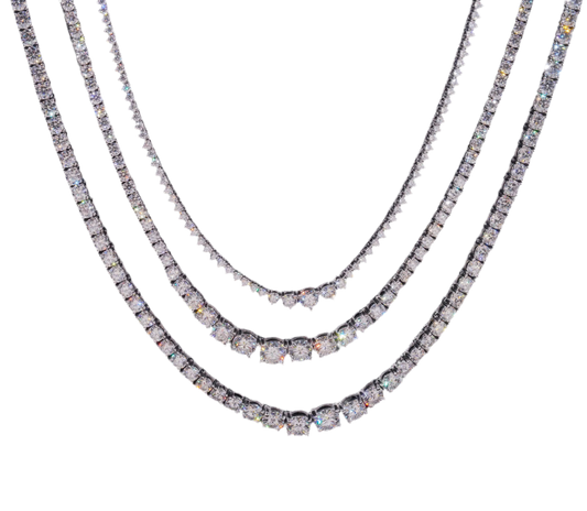 2-4mm Gradual Moissanite Tennis Chain 925 sterling silver